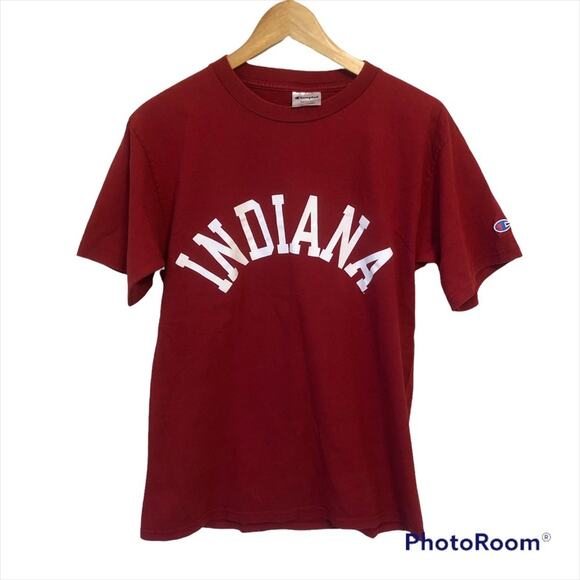 Champion Indiana Short Sleeve Tee Shirt Women's Medium Red Cotton Hoosier Top - Picture 1 of 7